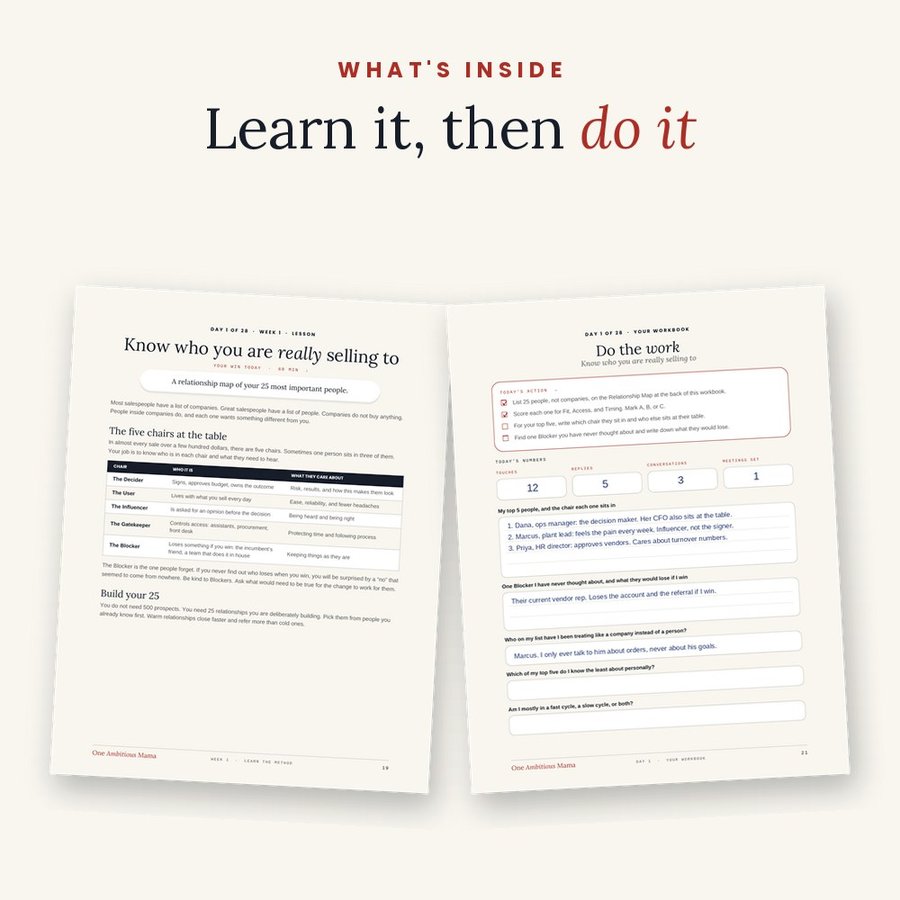 A lesson page and its workbook page from the challenge